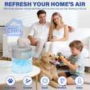 Water Air Purifier, Water Based Air Purifier for Home with 24H Auto Shut-off, 3 Speeds, Air Washer with 8 LED Night Lights, Air Freshener Revitalizer for Bedroom Office Room Pets Smoke