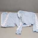 Meikulo Crop Tops for Teen Girls Hoodies Two Piece Outfits Tracksuit Activewear Kids Cute Long Sleeve Sweatshirts Sweatpants Blue, 7-8 Years