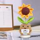 Gossby Positive Sunflower Doll Crochet with Card - Dad Thank You for Being My Rock - Gift for Dad from Daughter, Son, Kid - Fathers Day, Christmas, Birthday Gift - Sentimental Present Idea for Father