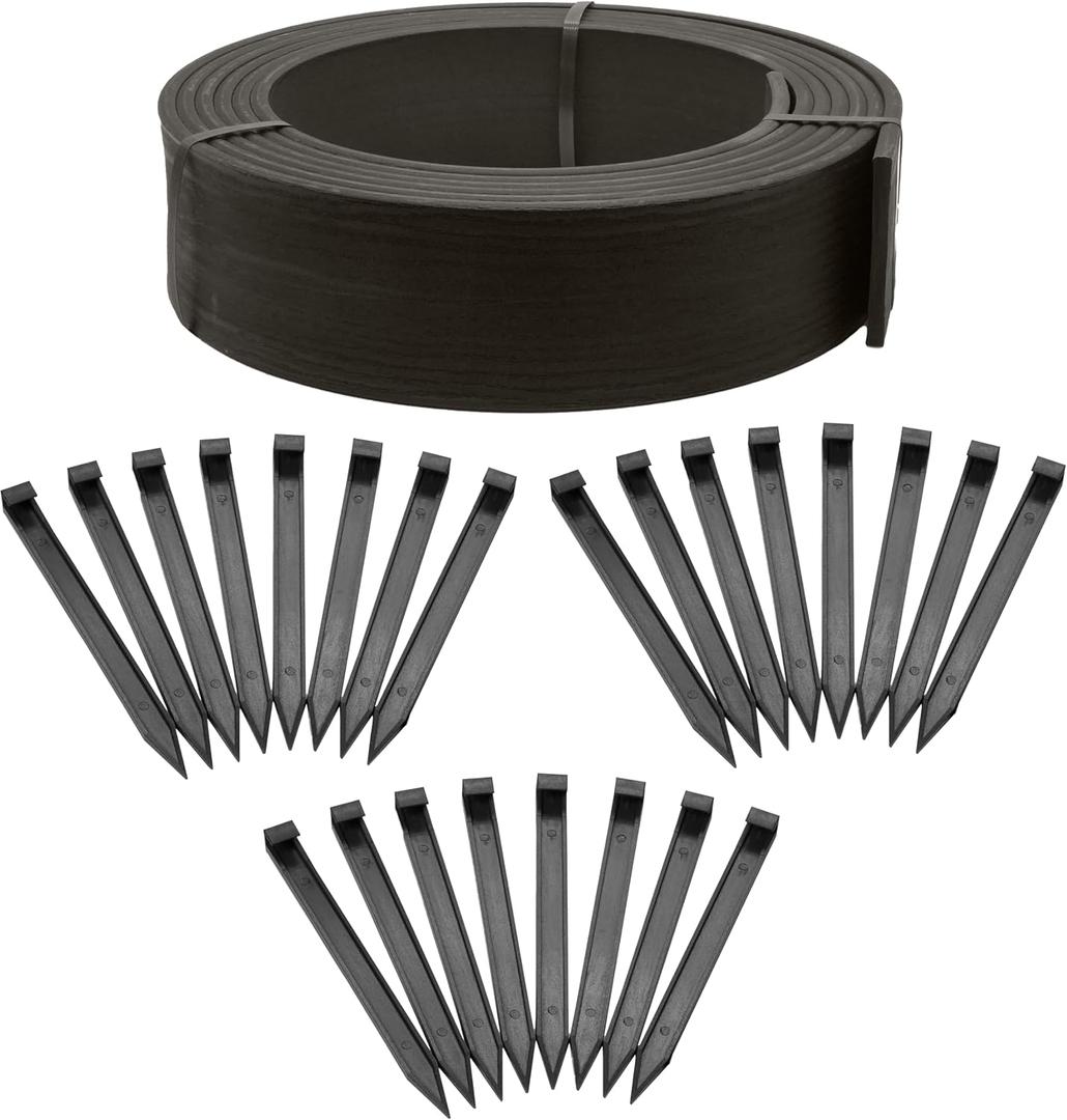 EasyFlex 4-Inch Composite Landscape Edging Kit, 40-Foot, Black