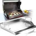GrillX Universal Griddle for Gas Grill, 17" Stainless Steel Griddle Pan, Nonstick Flat-Top Griddle with Grease Groove & Removable Handles - Ideal for Flat Grills and Outdoor Cooking