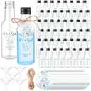 Funnymoom 50 Sets Elephant Party Favors for Guests 1.7oz/50ml Mini Liquor Bottles and Thank You Cards Funnels Plastic Empty Shot Bottles for Juice Alcohol Baby Shower Gender Reveal Party Gift