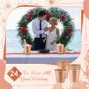 Layhit 24 Pcs Plastic Ice Buckets for Parties 3 Liters Wine Bucket Portable Ice Holder Disposable Wine Cooler for Party Wedding Party Beverages Champagne Soda and Beer (Rose Gold)