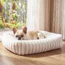Dog Bed for Small Medium Size Dog, Washable Self Warming Dog Cat Beds for Indoor Cats Fluffy Rabbit Fur Pet Bed for Puppy and Kitten, Orthopedic Dog Cat Beds with Removable Cover & Anti-Slip Bottom