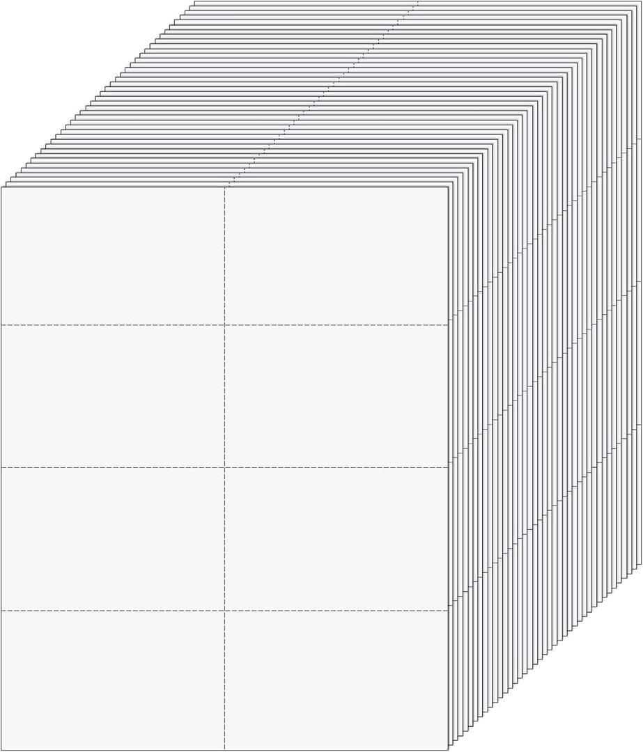 Lincia 200 Sheets 8-1/2" x 11" Blank Perforated Business Cards 8 up Per Page Thickness of 203 Gsm Compatible with Laser Ink Jet Printer White Perforated Paper Cardstock (1600 Cards - 100# Tag)