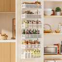 DAOTENGQL 6Tier Over The Door Pantry Organizer with Mesh Baskets, Adjustable & Stable Hanging Spice Rack for Kitchen, Bathroom, Bedroom, and Baby Essentials Storage (16" W 6Tiers, White)