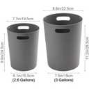4 Pack Small Trash Can for Bathroom - 3 Gallon/12-Liter Wastebasket, Round Plastic Garbage Container Bin for Bedroom Office