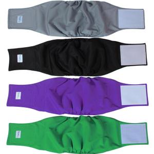 Teamoy Male Dog Belly Bands Washable 4-Pack, Reusable Dog Diapers Wraps for Incontinence & Marking (L1,16-20" Waist)