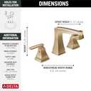 Delta Ashlyn Widespread Bathroom Faucet, Gold 3-Hole Bathroom Sink Faucet, Metal Push-Pop Drain Assembly, Champagne Bronze 3564-CZMPU-DST