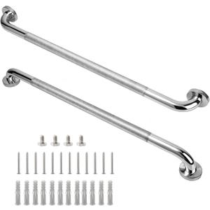 Shower Grab Bar, 2 Pack 32 Inch Bathroom Grab Bar, 304 Stainless Steel 1.25" Diameter Anti-Slip Handicap Grab Bar Support Shower Rail Senior Handrail Shower Safety Bar Handle, Chrome anti slip pattern