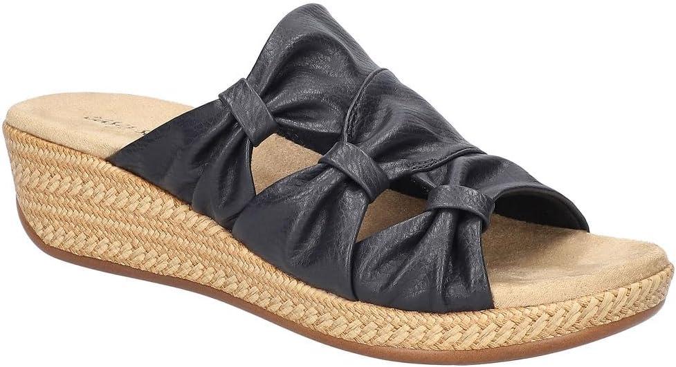Easy Street Women's Bertina Wedge Sandal, Navy, 10