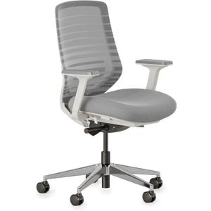 Branch Ergonomic Chair - A Versatile Desk Chair with Adjustable Lumbar Support, Breathable Mesh Backrest, and Smooth Wheels - Experience Optimal Comfort and Support - Pebble - White