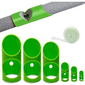6PCS Pipe Insulation Cutting Guide Molded Foam Pipe Cutter Tool with 15MM-53MM Insulation Cutting Fixture for Home/Industrial/Commercial Plumbing + Bonus 59" Tape Measure (Green)