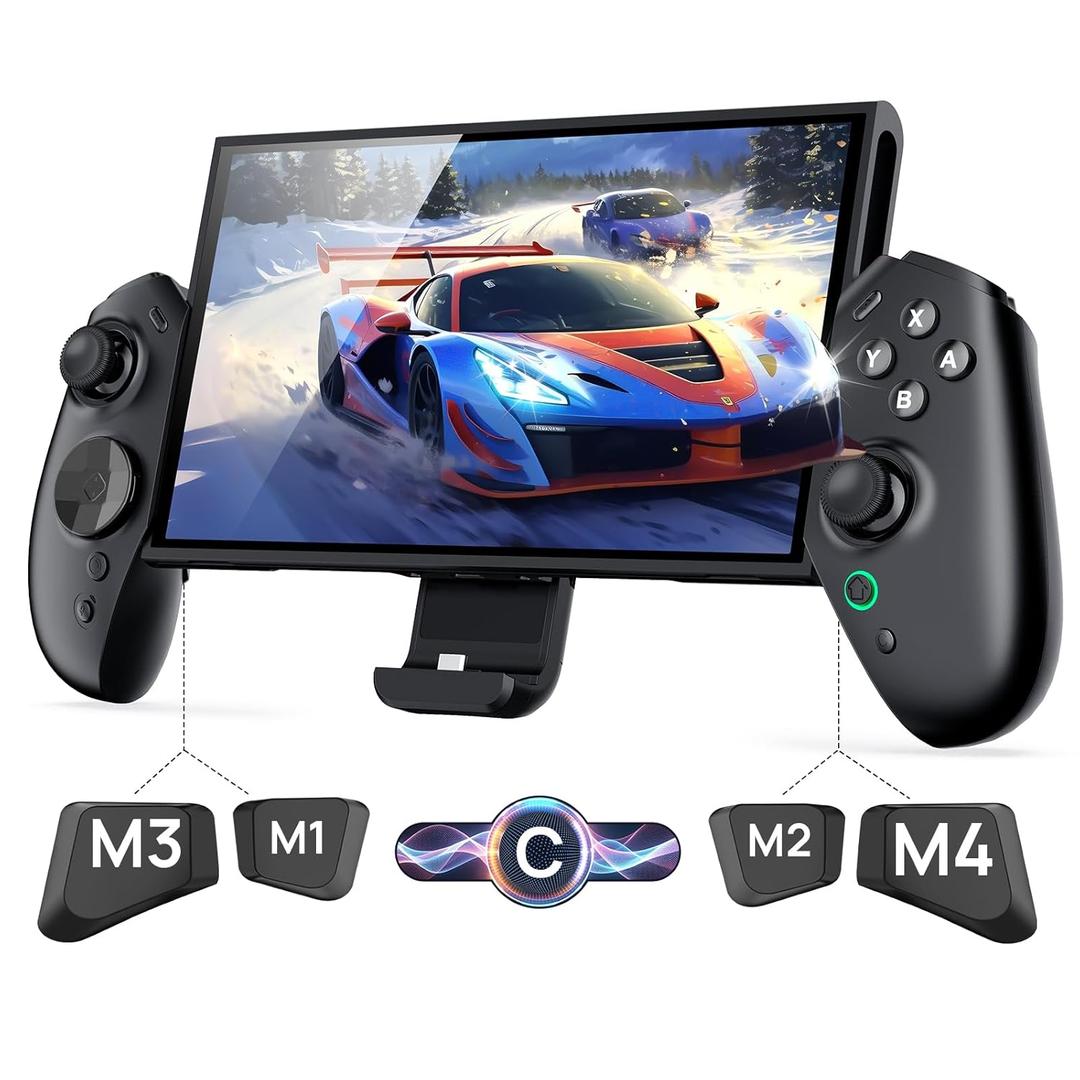 TRANSNOVO Handheld Controller for Nintendo Switch 2, Pro Controller Replacement with Native C-Button, 9-Axis Gyro, Wired Zero Latency, Ergonomic Grip, Hall Effect Joysticks No Drift, Macros/Turbo