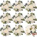 8 Bundles Artificial Peonies Flowers Boho Faux Flowers Arrangements Artificial Centerpiece Spring Bouquet Floral Wedding Decoration for Vase(Milk White)