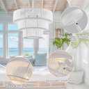 25.19" Boho Large Rattan Chandelier Light Fixture, 6-Light for Foyer, White
Farmhouse Pendant Light Hand Woven Chandeliers for Kitchen Bedroom, Dining Room, Living Room, Hallway