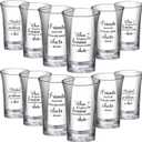 Cunhill 12 Packs Funny Shot Glasses Acrylic Clear Party Shot Glasses 1.2 Ounce Small Wine Glass Cups Bulk Adult Birthday Drinking Gifts Supplies(Friend)