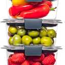 Rubbermaid Brilliance BPA-Free Food Storage Containers Multi Pack, 1.3 Cup Plastic Containers with Lids, 5 Pack, Leak Proof, Microwave & Dishwasher Safe