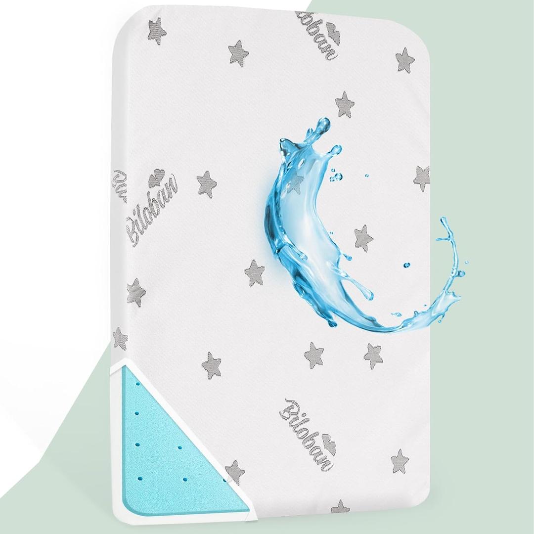Crib Mattress Topper Pad Waterproof, Memory Foam 2-Inch Toddler Bed Mattress Fit Baby Toddler Mattresses with Removable Crib Mattresses Topper Cover Protector Machine Wash & Non-Slip | 52x 27