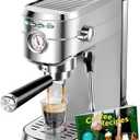 CASABREWS CM5418 Espresso Machine 20 Bar, Compact Espresso Maker with Steam Milk Frother, Stainless Steel Coffee Machine with 34oz Removable Water Tank for Cappuccino, Small Latte Machine, Silver
