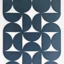 Half-Circle Felt Board Tiles, 12 Packs - Self Adhesive Wall Art & Acoustic Panels | Abstract Wall Decor for Home Office | Modern Pinboard - Prussian Blue