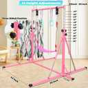 FC FUNCHEER Foldable Gymnastics Bar,5FT Horizontal bar,Adjustable Kids Training bar for Kids Ages 3-15,Kids Gymnastics bar,Triangle Stable Structure-Gym Equipment for Home