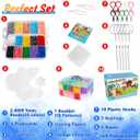 Meland Fuse Beads - 24000pcs Fuse Beads Kit for Kids, 24 Color 5MM Iron Beads Set with 4 Fluorescence Color, 6 Pegboards - Craft Kits Gifts for Birthday Christmas, 24000 Pcs Without Iron