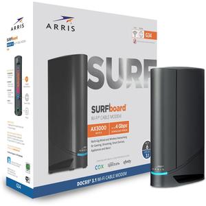ARRIS (G34) - Cable Modem Router Combo - Fast DOCSIS 3.1 Gigabit WiFi 6 (AX3000), Approved for Comcast Xfinity, Cox, Spectrum & More, 1 Gbps Max Internet Speeds