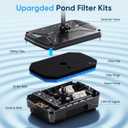 Antfraer 1200GPH Pond Filter Built-in U-V Lamp, Multiple Filtration Pond Filter with Pond Pump, Filter Box with 30FT Cord & 3 Nozzles & Diverter Valve for Outdoor Ponds, Fish Tank Garden Clean Clear