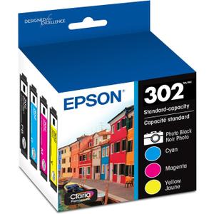 EPSON 302 Claria Premium Ink Standard Capacity Color Combo Pack (T302520-S) Works with Expression XP-6000, 6100