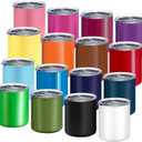 YOUKE OLA 16 Pack Stainless Steel Insulated Coffee Mug Bulk with Lids, 12oz Vacuum Insulated Double Wall Travel Mug for Hot and Cold Drinks Home Office Car, 16 Colors