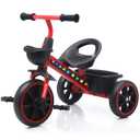 Kids Tricycle with Colorful LED Lights for Toddlers 1-3 Years, Stable 3-Wheel Design & Storage Basket for Fun Indoor Outdoor Ride, Gift for Baby Boy Girl (Red)