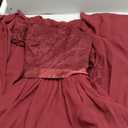 BeryLove Women Long Sleeve Formal Party Dress Lace Wedding Guest Maxi Dresses Elegant Cocktail Evening Gowns (Large, Burgundy)