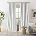 DUALIFE Pinch Pleated Blackout Curtains 120 Inch Long 10ft, Accordion Style Thermal Insulated Drapes with Hooks, Back Tab Ceiling Traverse Curtains for Living Room, Greyish White, 40x120, 2 Panels