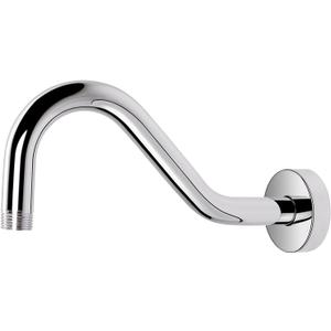 NearMoon J Shaped Shower Extension Arm, Stainless Steel Shower Head Height Extender with Flange, Riser Pipe Design for Cozy Shower Experience, Standard 1/2" Connection (8 Inch, Chrome Finish)