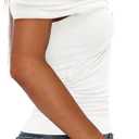 Darong Women Summer Twist Knot Front Off The Shoulder Tank Tops Cap Sleeve Going Out Shirts Slim Fitted Y2K Outfits (White, M)