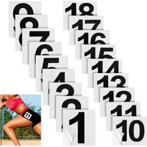 Jexine 450 Pcs 1-18 Athletes Hip Numbers 25 Set Each in Sequence 1 Thru 18 Track and Field Competitor Numbers Flexible Self Sticking Waterproof Vinyl Number Stickers for Signs Mailbox Business