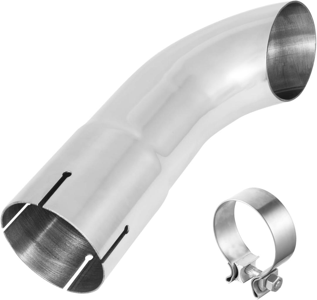 2.5 Inch Inlet Turn Down Exhaust Tip, Universal Stainless Steel Exhaust Tips with Clamp for 2.5 Inch OD Tailpipes,9 Inch Overall Length (2.5")
