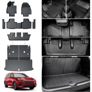 Floor Mats for 2024 2025 2026 Lexus TX, Cargo Mat with Backrest Mat All Weather TPE Waterproof Door Sill Protector for Lexus TX350 TX500h TX550h+ Accessories