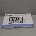 Weather Clock with Atomic Clock Indoor Outdoor Thermometer, 14.6" Large Atomic Wall Clock Battery Operated, Never Needs Setting! Wireless Outdoor Sensor, Auto DST, Wall Clock for Office/Home/School (Balck)