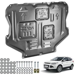 Upgrade Manganese Steel Front Engine Splash Shield for Ford Escape 2013-2019, Front Engine Splash Shield Guards Suitable for Escape Under Engine Cover, Directly Replace Original