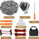Rope Saw for Tree Limbs, 55 Inch Chain Saw with 70 Sharp Teeth & 46 Feet Ropes Kit, High Limb Pocket Chainsaw