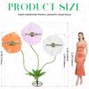 6 Pcs 6.1ft Giant Artificial Flowers for Decoration Large Paper Standing Huge Handcrafted Fake Jumbo Flowers Decoration for Garden Birthday Party Wedding Props(Pastel Color)