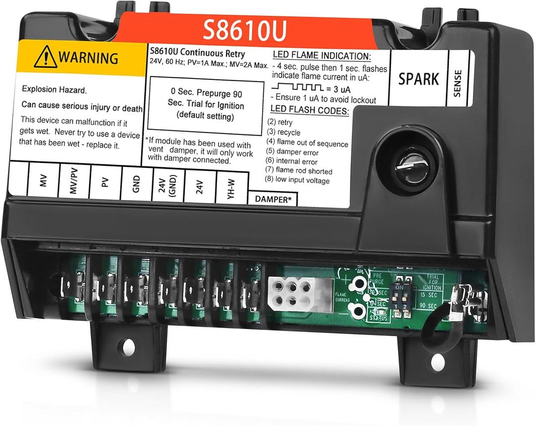 S8610M3009 S8610U Furnace Control Board Module Replacement for Honeywell Compatible with S8610U3009 S8610U1003, Intermittent Pilot Module for Furnace/Boiler