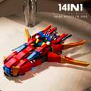 RiceBlock 14 in 1 Space Wars Building Toys for Boys, Space Exploration Shuttle Model Building Kits, STEM Engineering Gift for Kids