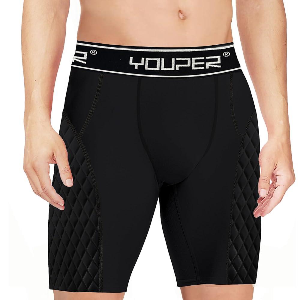 Youper Boys XS Youth Padded Sliding Shorts with Cup Pocket for Baseball, Football, Lacrosse
