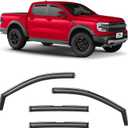 Voron Glass in-Channel Extra Durable Rain Guards for Ford Ranger 2024-2025 SuperCrew, Window Deflectors, Vent Window Visors, 4 Pieces - 200645