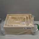 Youeon Set of 3 Rustic Wooden Nesting Crates with Handles, Decorative Wooden Crates, Crate Box Wooden Storage Box for Kitchen, Office, Bedroom, Closet, Rustic Country Decor