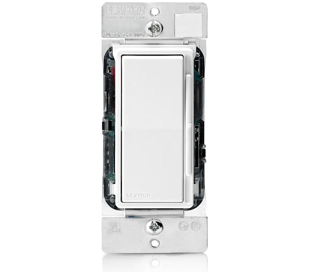 Leviton Decora Slide Dimmer Switch for Fluorescent Mark 10 Ballasts, DSX12-70Z, White