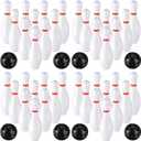 RoundFunny 4 Pack 6.3 Inch Kids Bowling Set Indoor and Outdoor Games for Kid Includes 40 Pcs Plastic Bowling Pins and 8 Pcs Balls Lawn Games for Toddler Yard School Activities Party